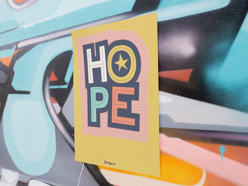Hope Lettering Poster On Wall